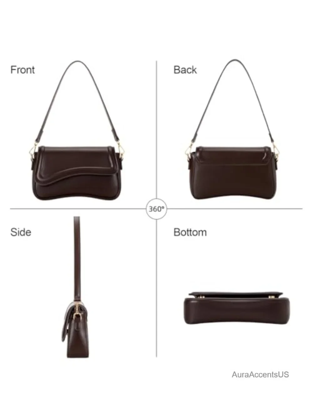 Faux Leather Hobo Shoulder Bag with Removable Chain Crossbody Purse